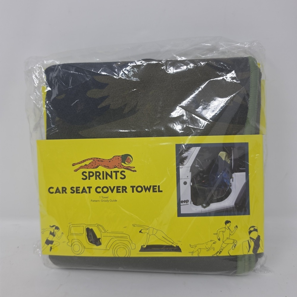 NEW Sprints Car Seat Cover Towel in Pattern Grizzly Guide - 1 Towel